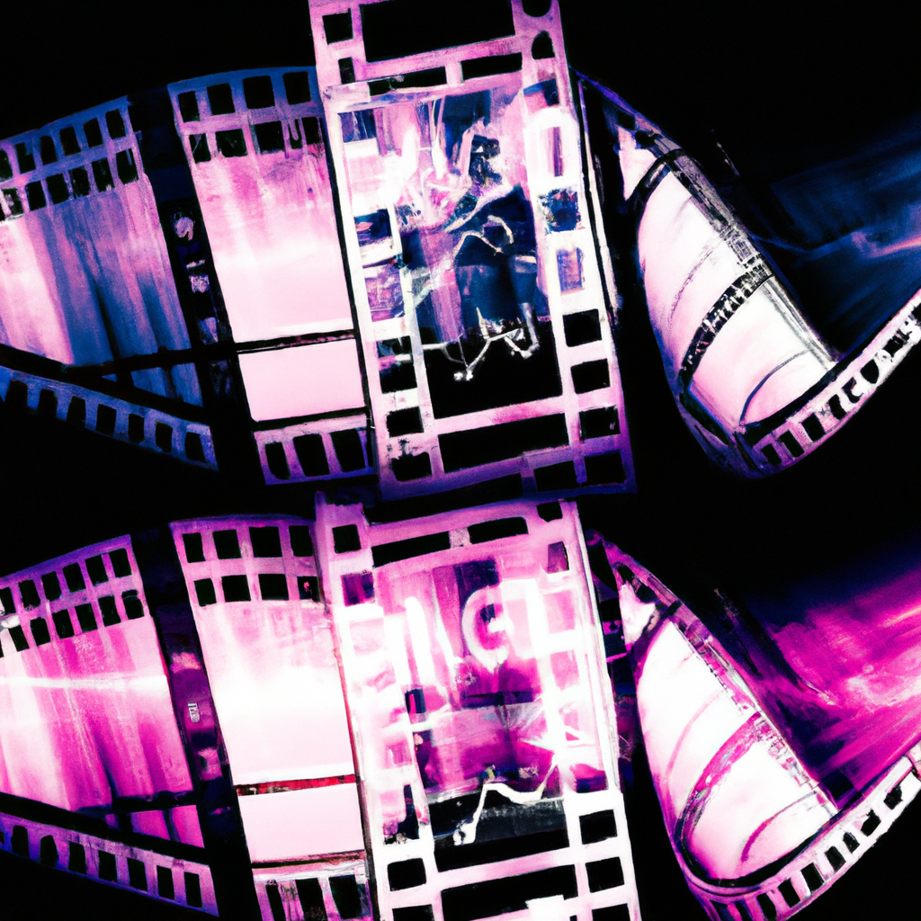 Abstract editorial collage of film frames, typography, sound wave shapes, and color palettes in modern design.